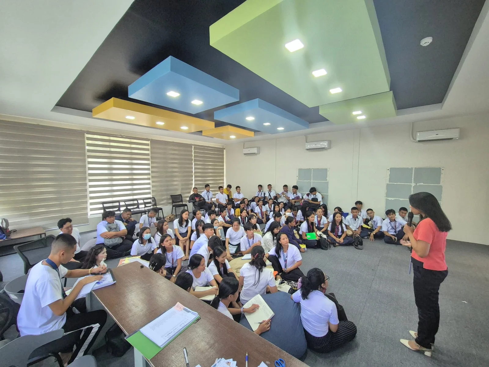 Students using library resources